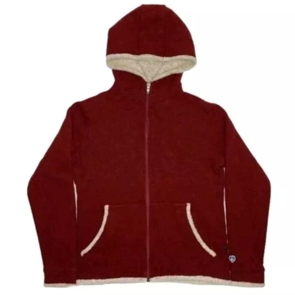 Kuhl Alfpaca Fleece Sweater Jacket Hoodie Woman Med Thumbholes Gorp Full Zip
